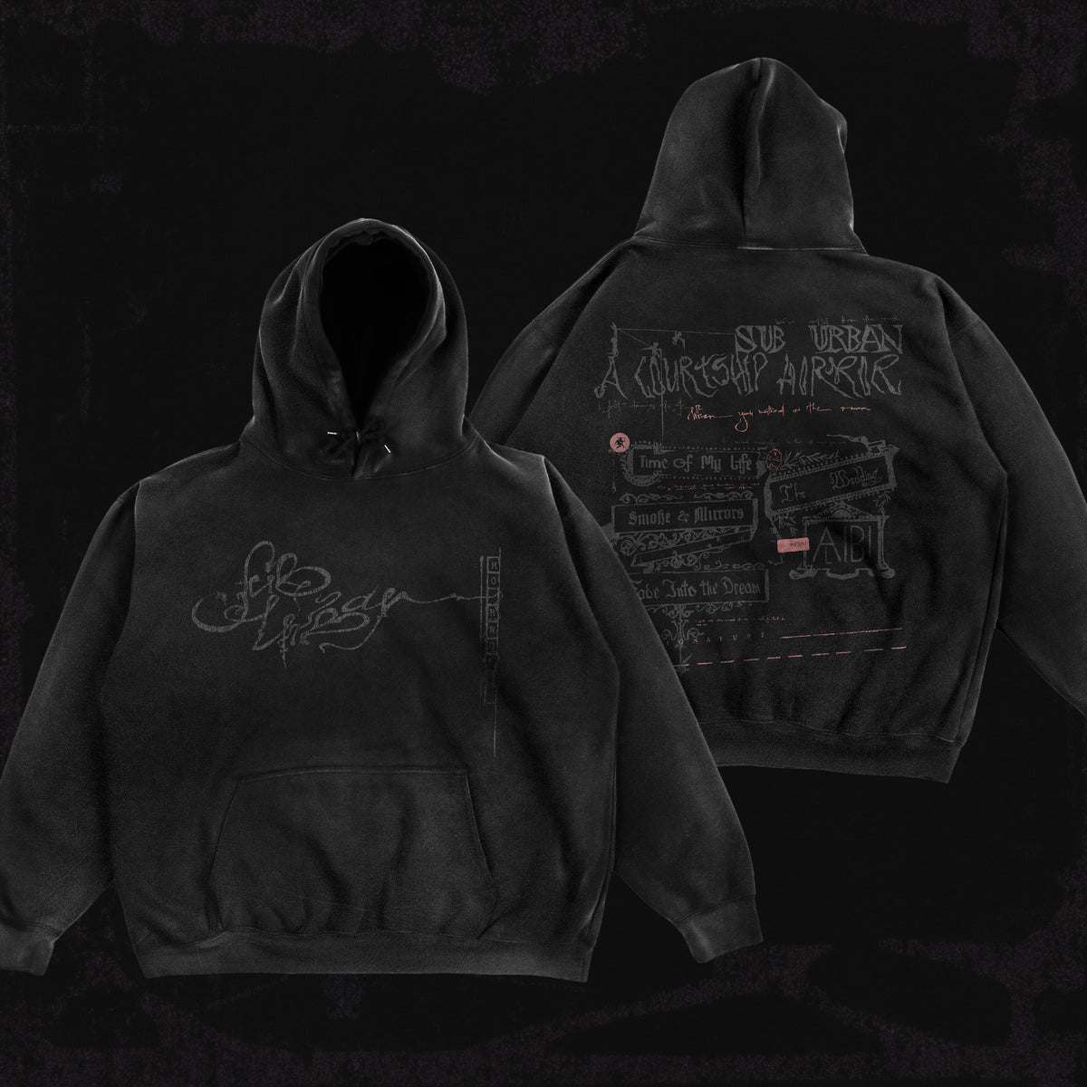 A COURTSHIP HORROR VINTAGE BLACK HOODIE
