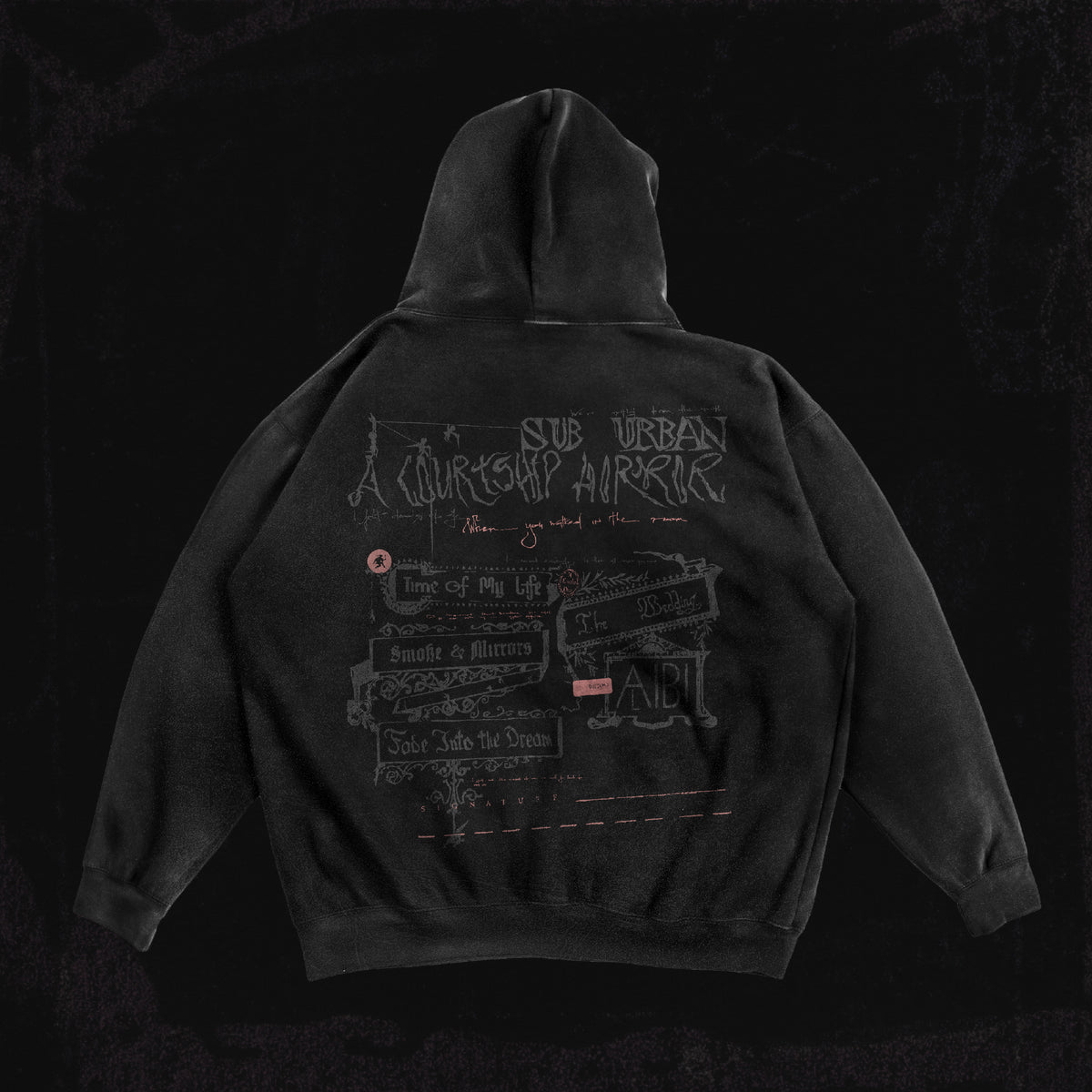 A COURTSHIP HORROR VINTAGE BLACK HOODIE