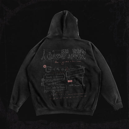 A COURTSHIP HORROR VINTAGE BLACK HOODIE